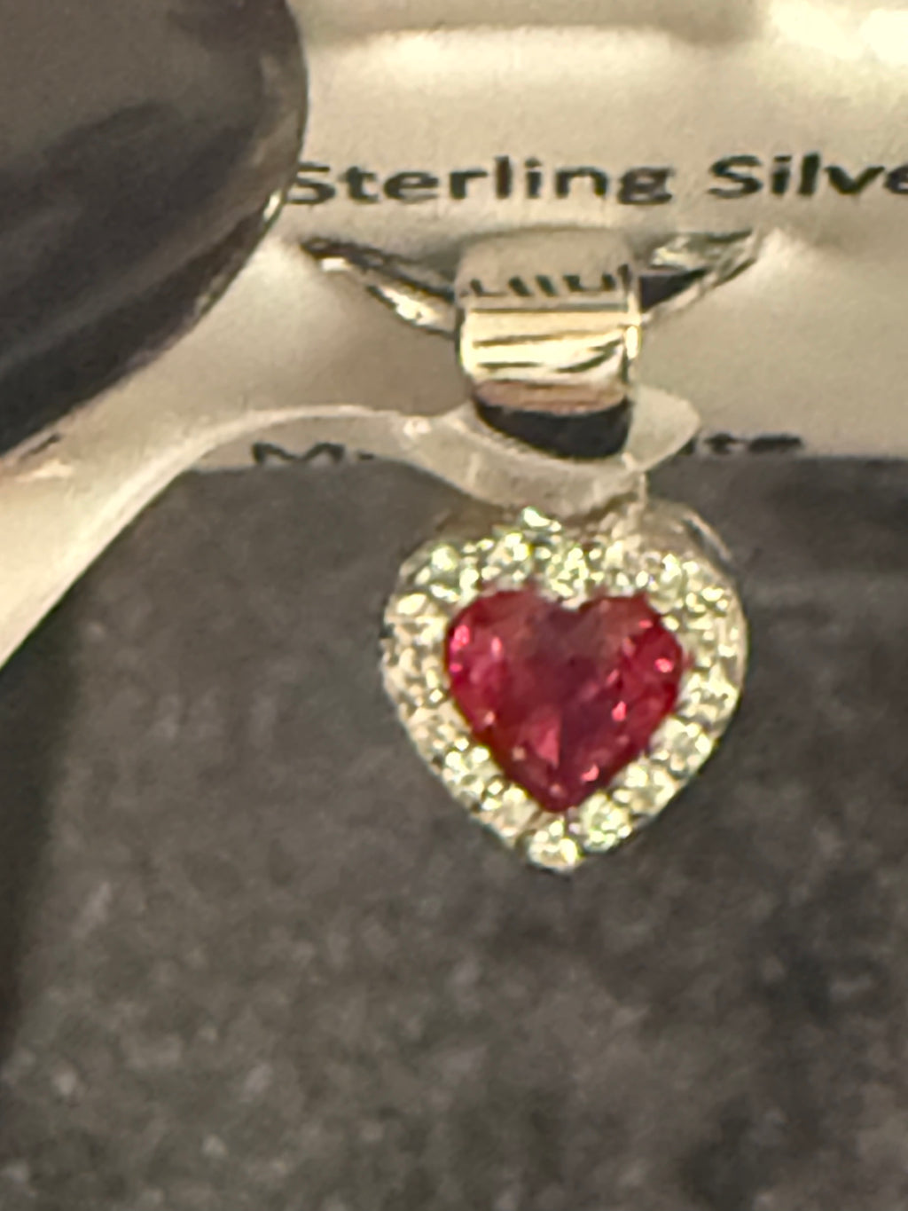 ❤️ Heart Moissanite & Ruby Pendant | 925 Sterling Silver