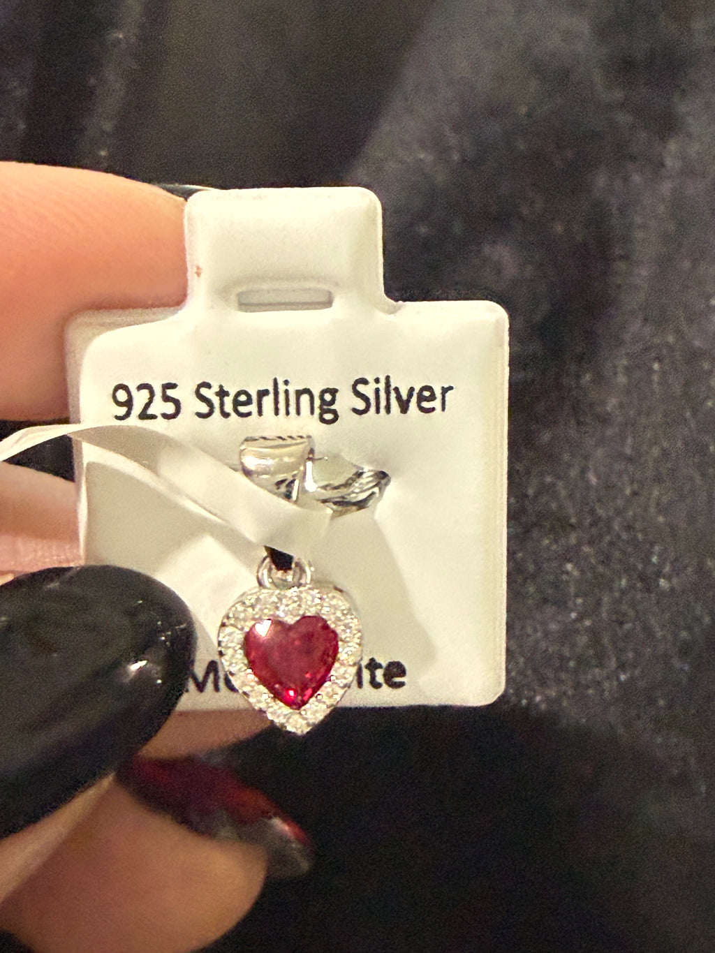 ❤️ Heart Moissanite & Ruby Pendant | 925 Sterling Silver