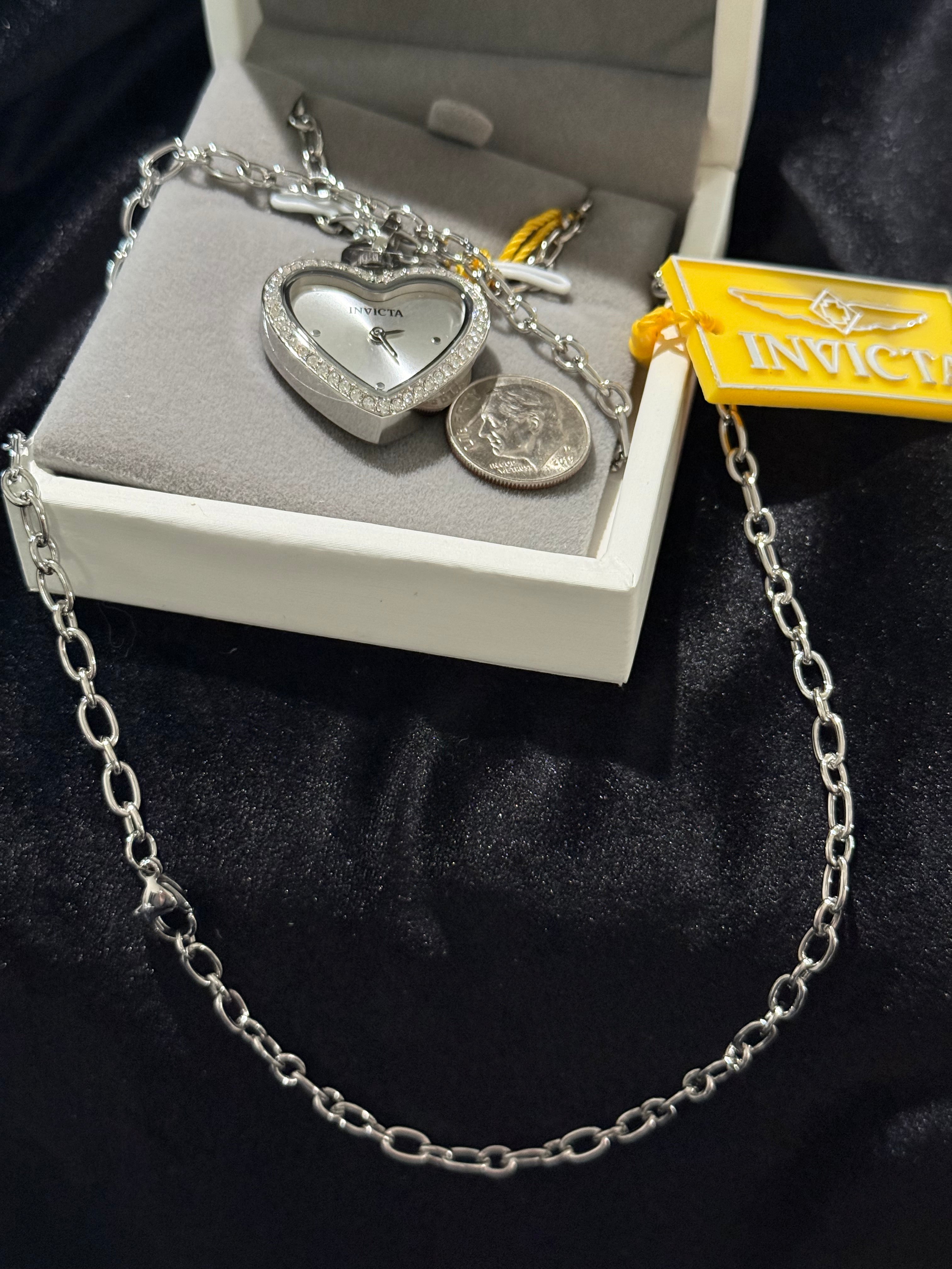 💖 Invicta Angel Heart Watch Necklace