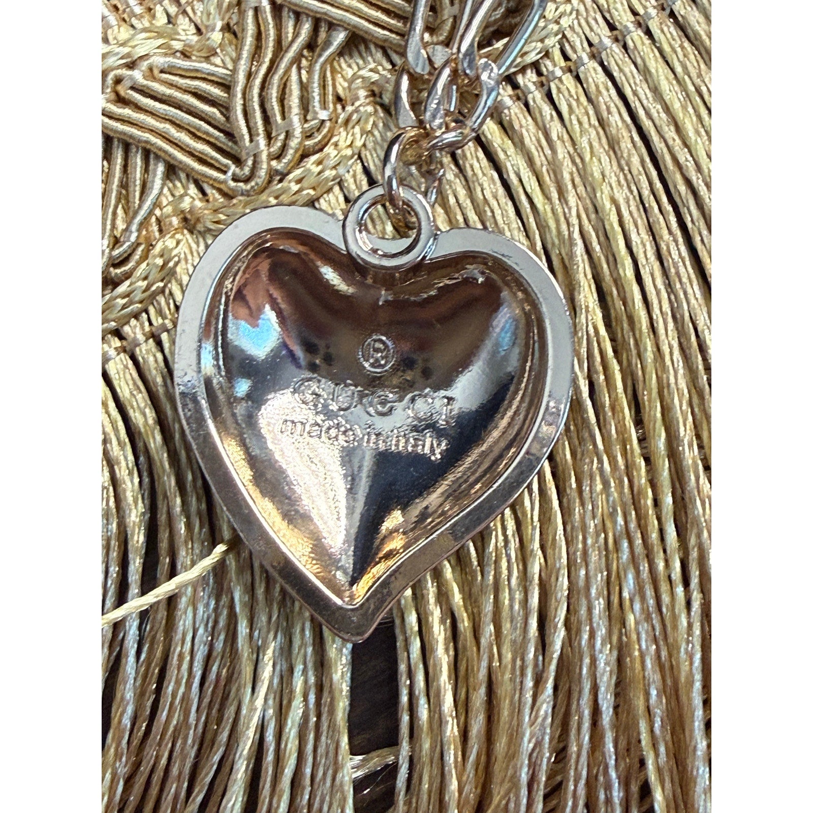 Black Heart Lightning Statement Necklace – Gold Tone Chain | Upcycled Repurposed with GG Charm | One-of-One