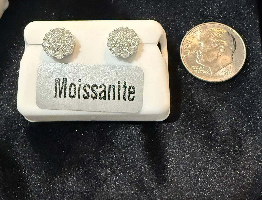 ✨ Moissanite Cluster Stud Earrings | 925 Sterling Silver | Sparkle Studs ✨