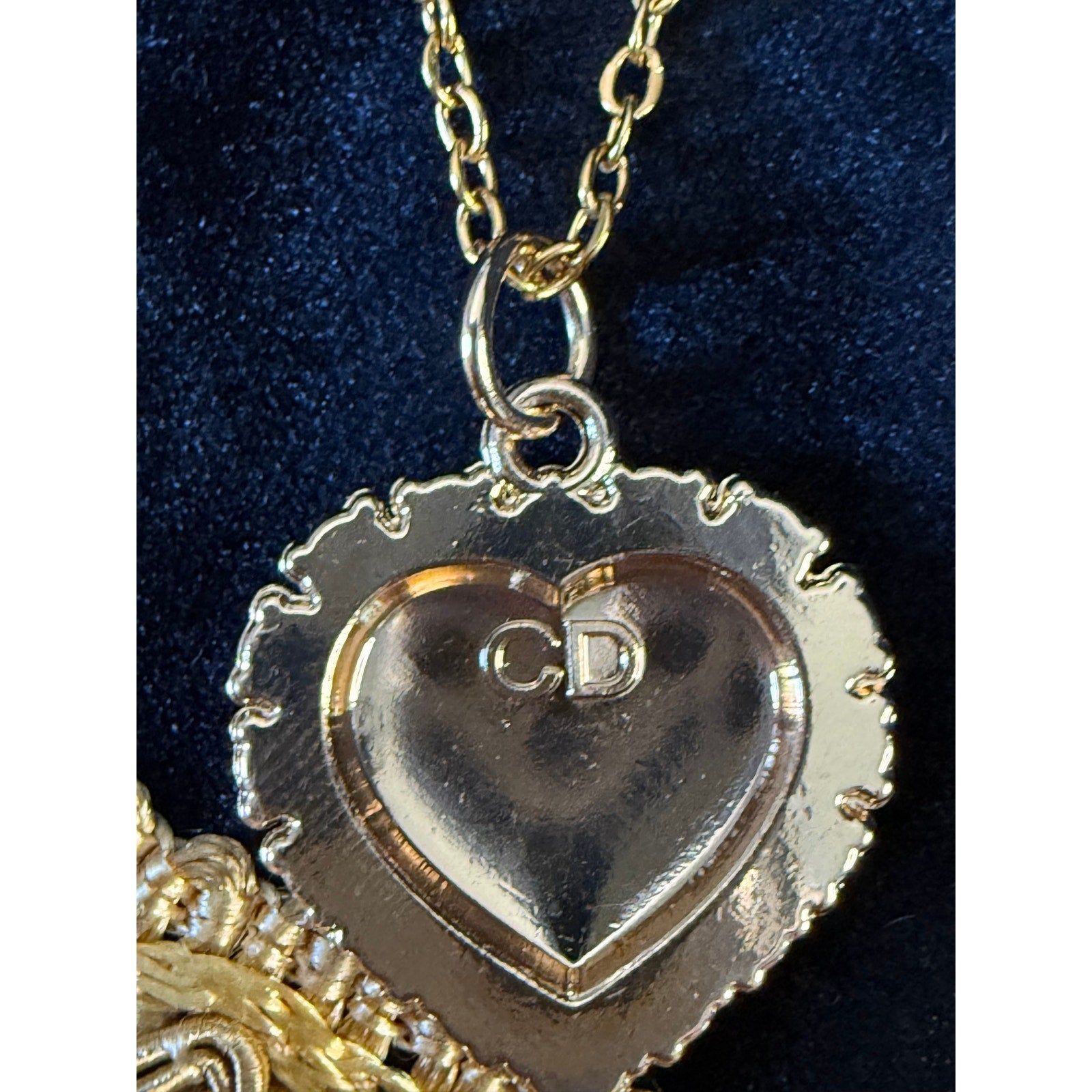 Jardin Heart | Reimagined Dior Charm Necklace Green Crystal Pendant
